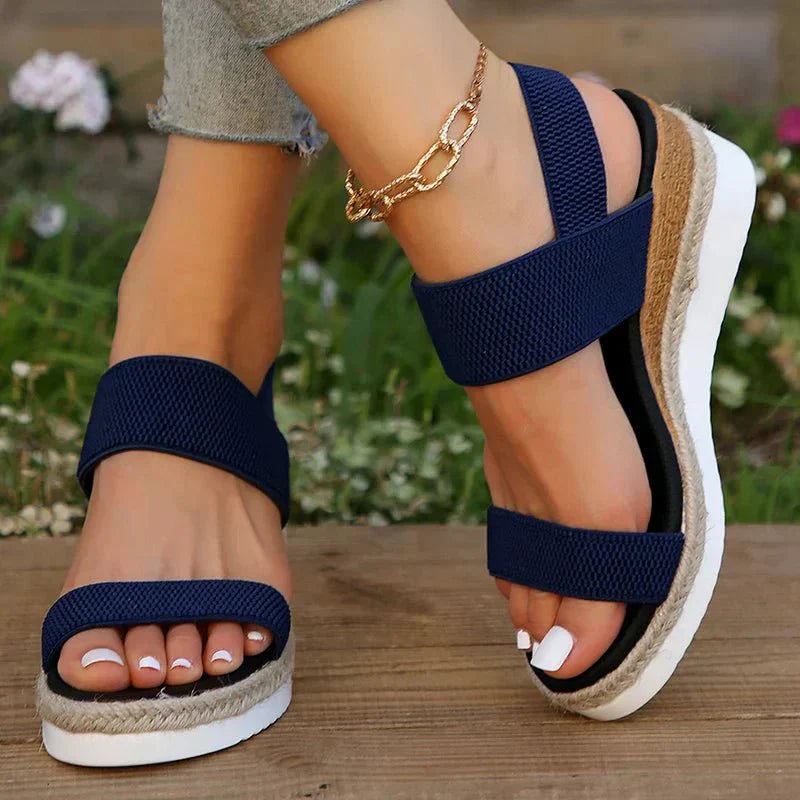 Comfortable Stretch Strap Platform Sandals