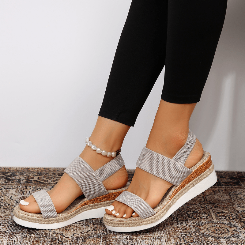 Comfortable Stretch Strap Platform Sandals