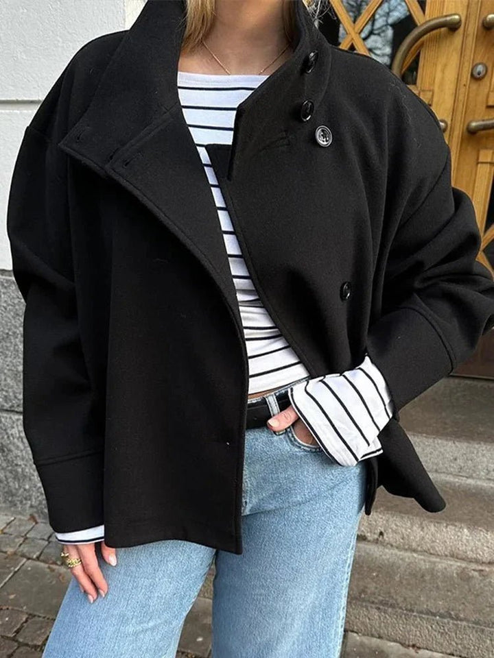 Women's Wool-Effect Stand Collar Jacket