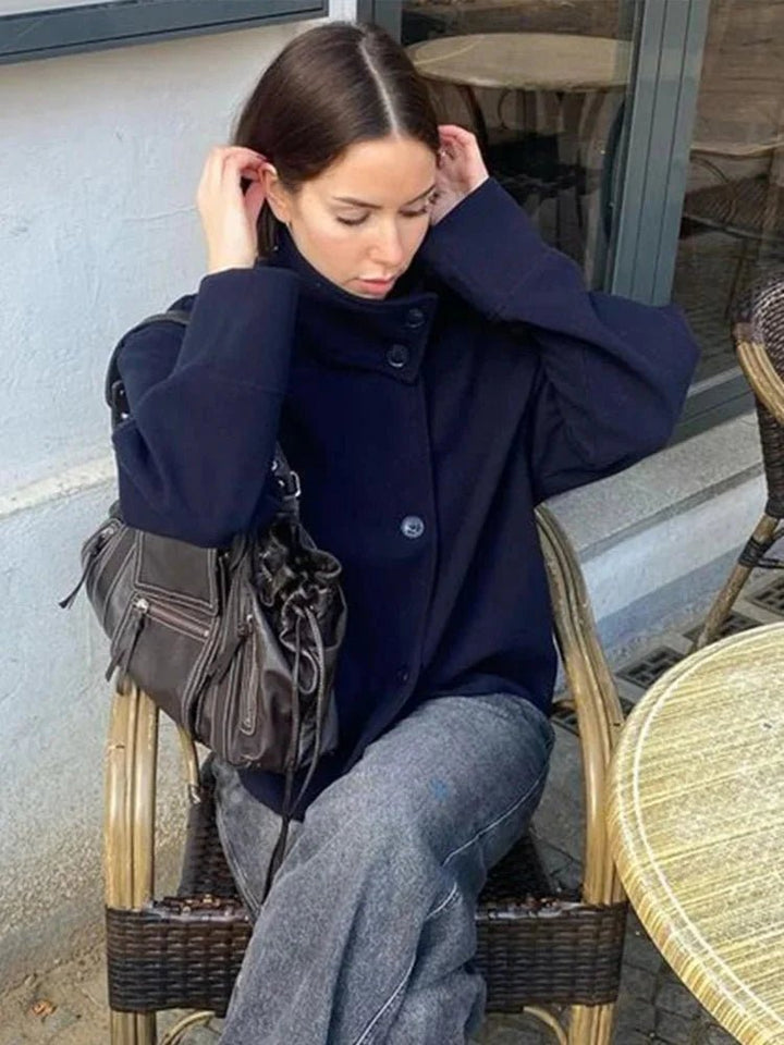 Women's Wool-Effect Stand Collar Jacket