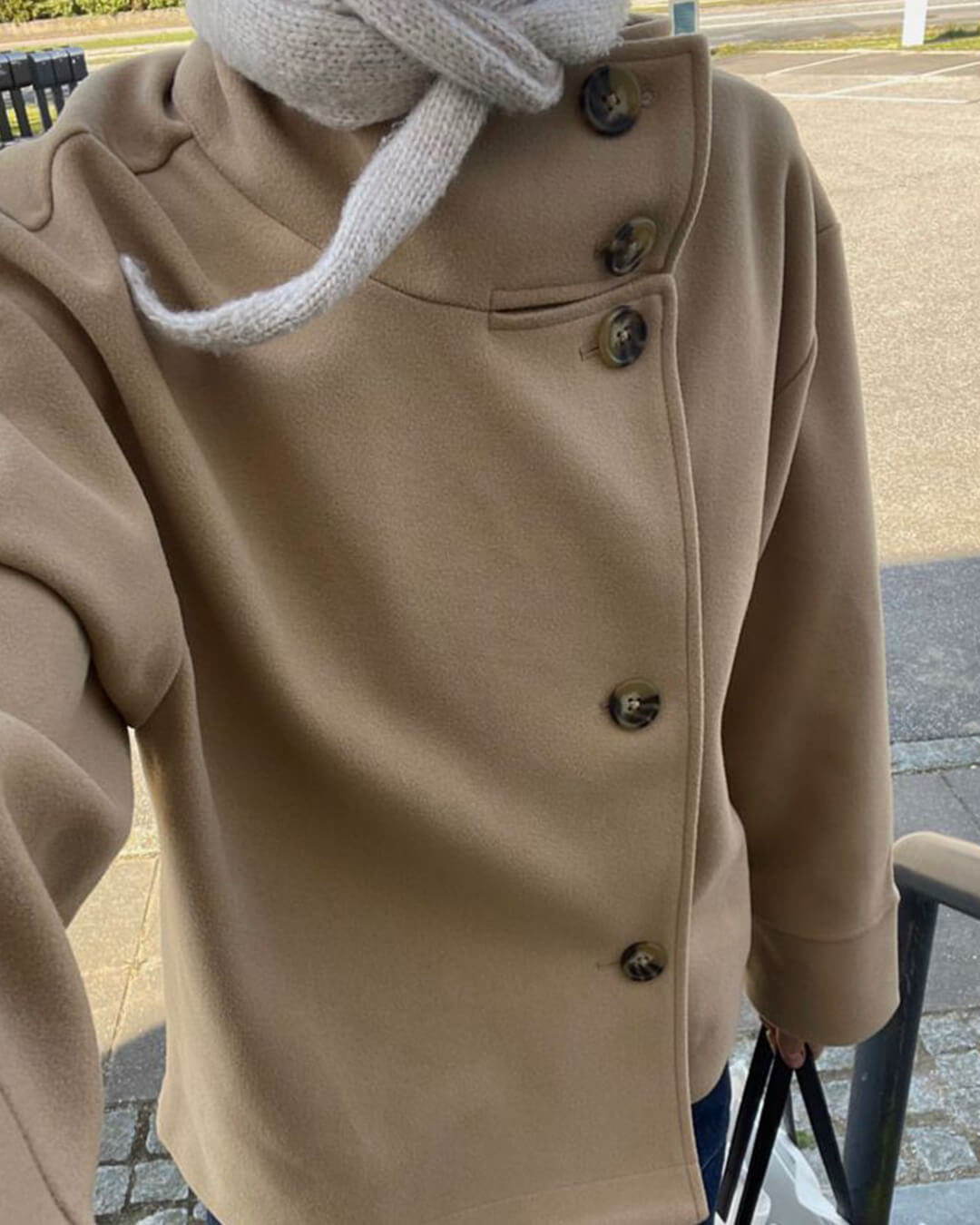 Women's Wool-Effect Stand Collar Jacket