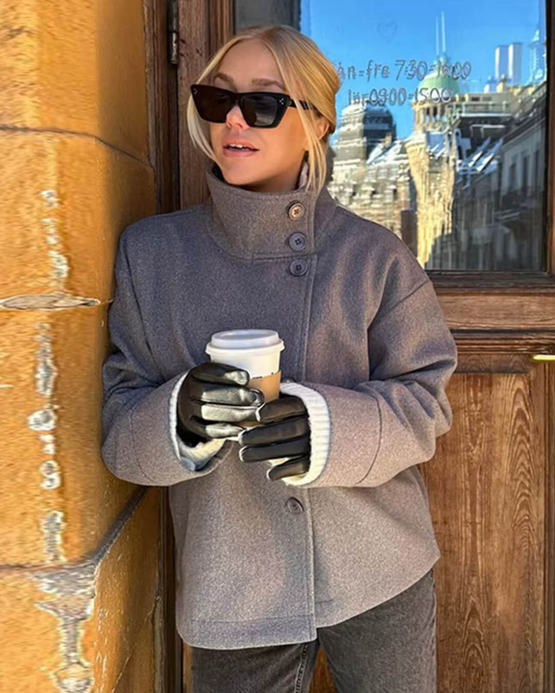 Women's Wool-Effect Stand Collar Jacket