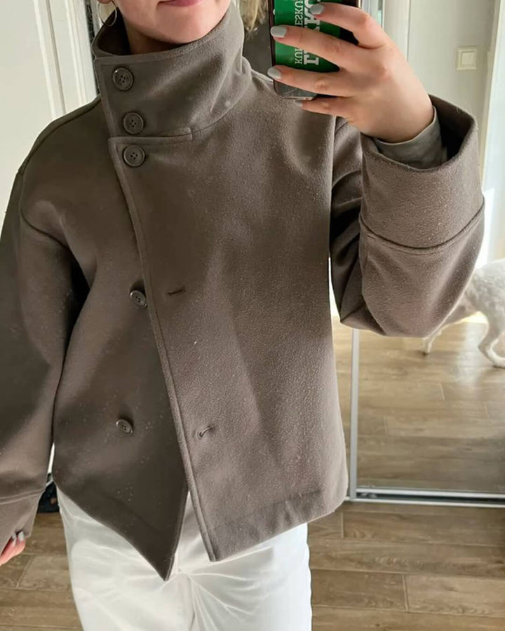 Women's Wool-Effect Stand Collar Jacket