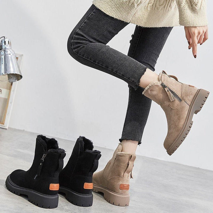 Women's Fleece-Lined Platform Ankle Boots