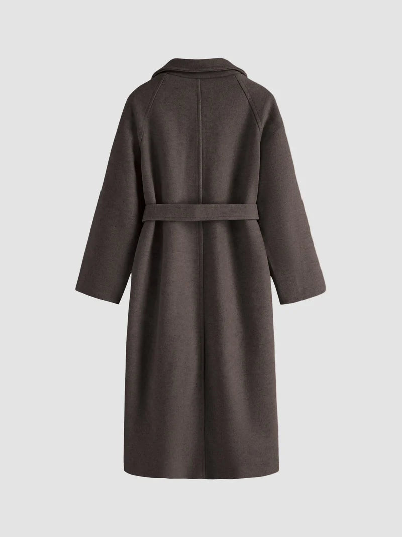 Women's Long Wool-Effect Wrap Coat