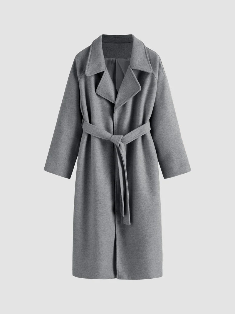 Women's Long Wool-Effect Wrap Coat