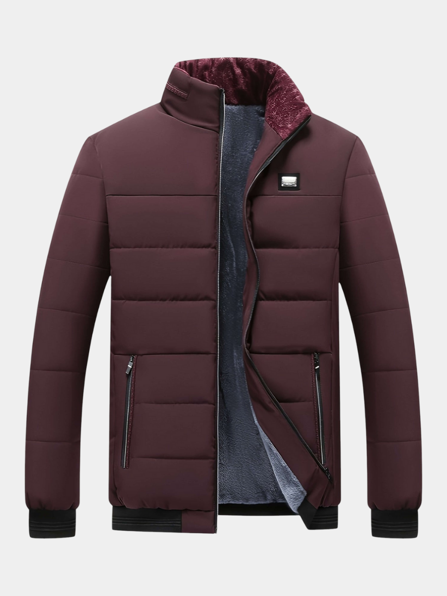 Men's Quilted Padded Stand-Collar Jacket
