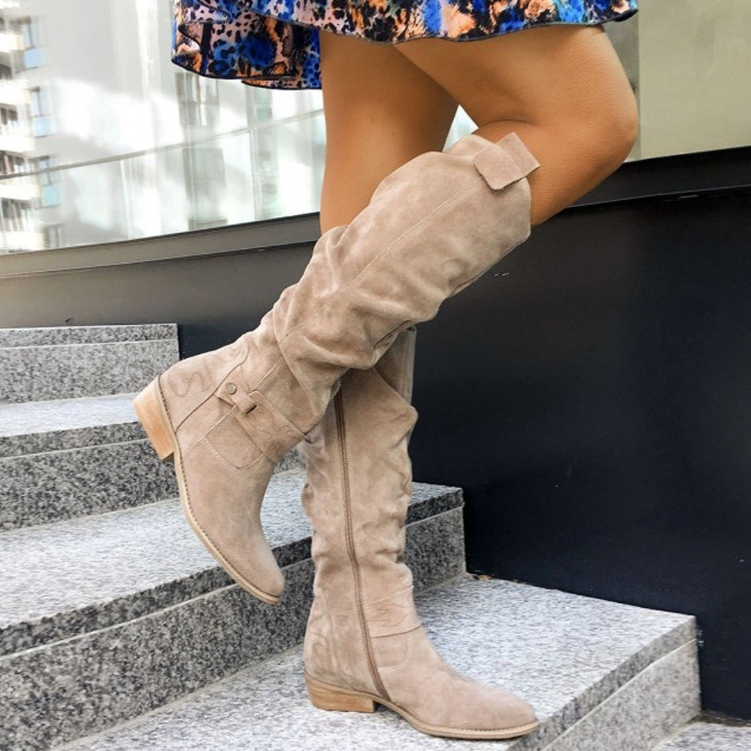 Women's Suede Slouch Knee High Boots