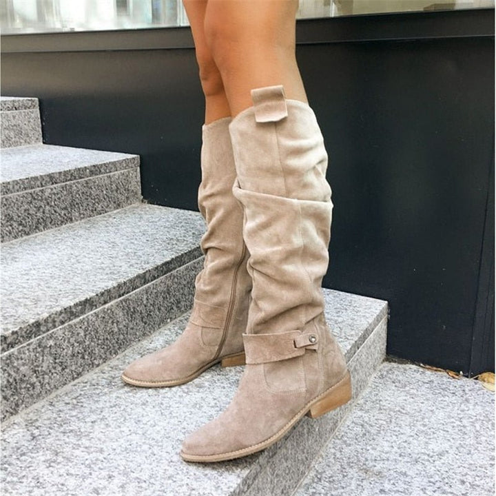Women's Suede Slouch Knee High Boots