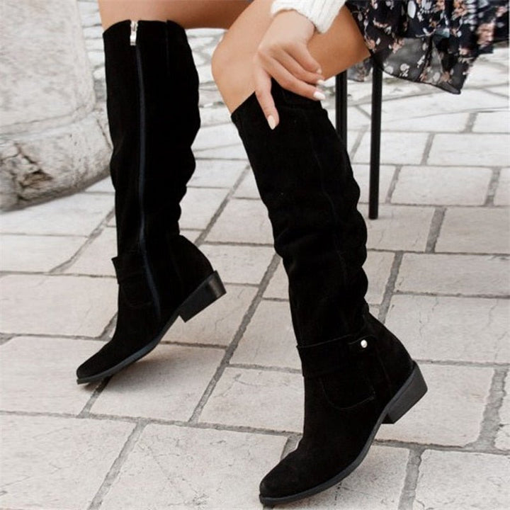 Women's Suede Slouch Knee High Boots