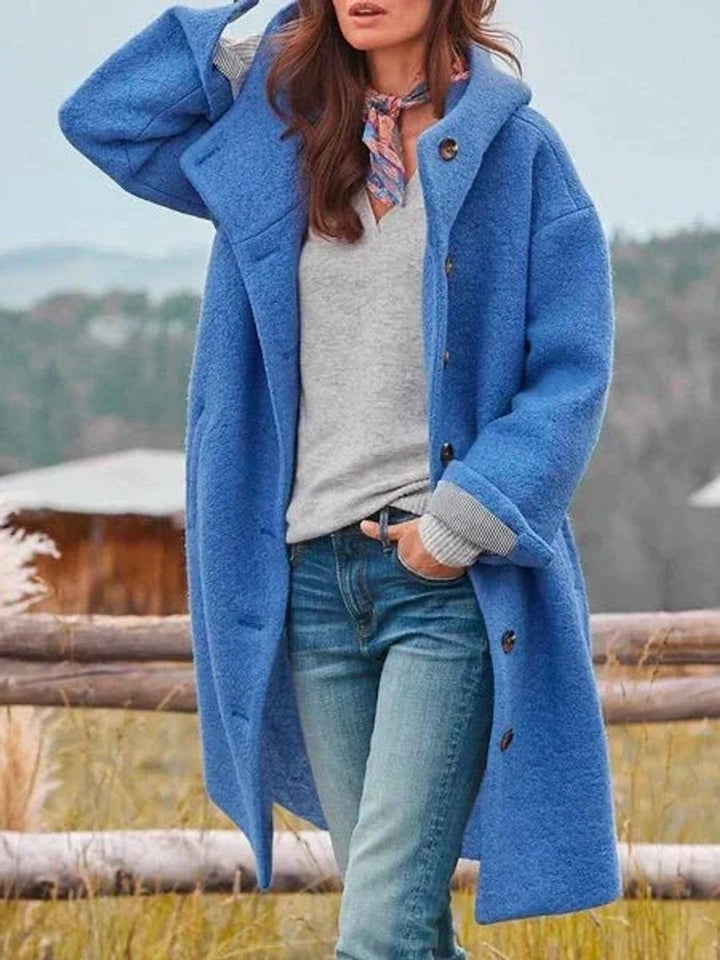 Women's Longline Hooded Button-Front Coat