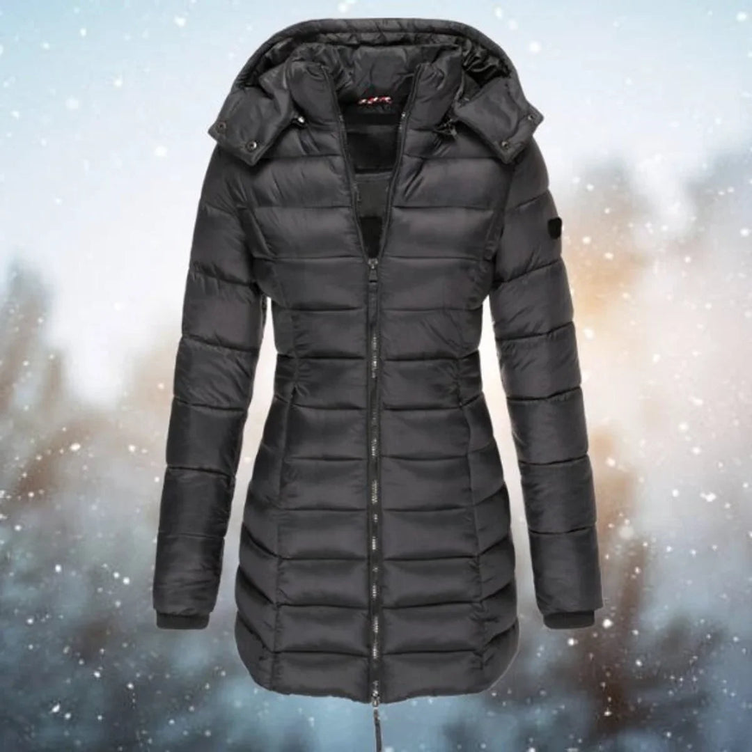 Women's Long Hooded Quilted Puffer Jacket