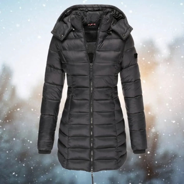 Women's Long Hooded Quilted Puffer Jacket