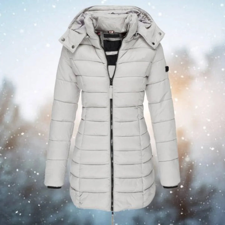 Women's Long Hooded Quilted Puffer Jacket