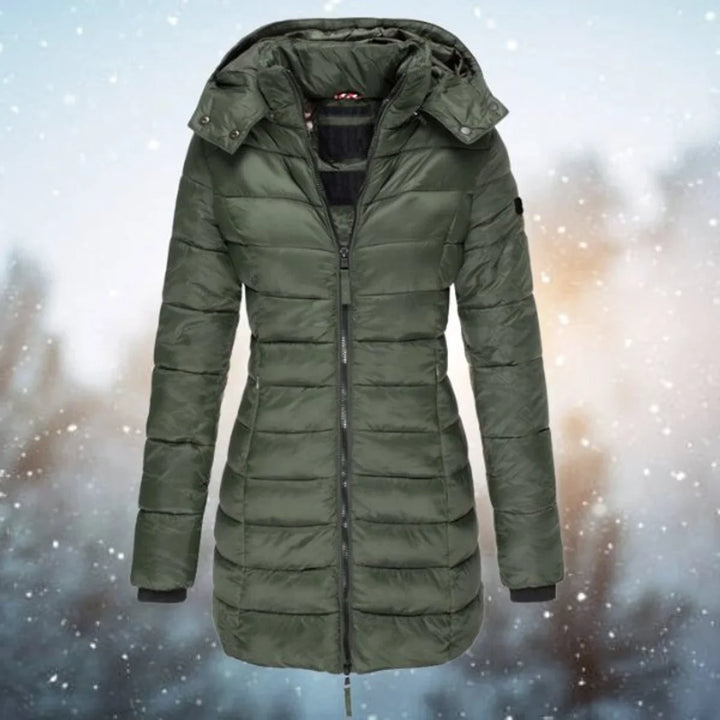 Women's Long Hooded Quilted Puffer Jacket