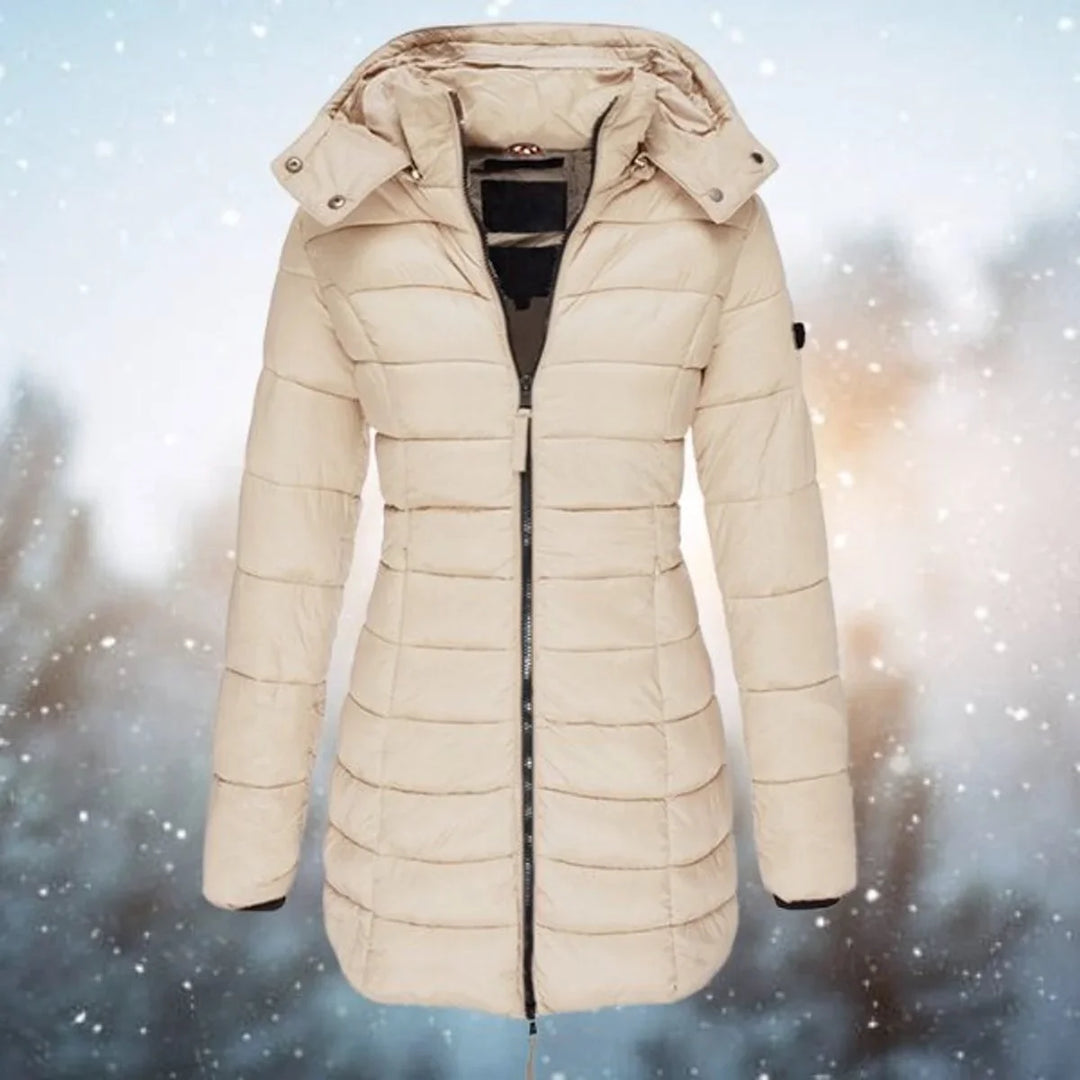 Women's Long Hooded Quilted Puffer Jacket