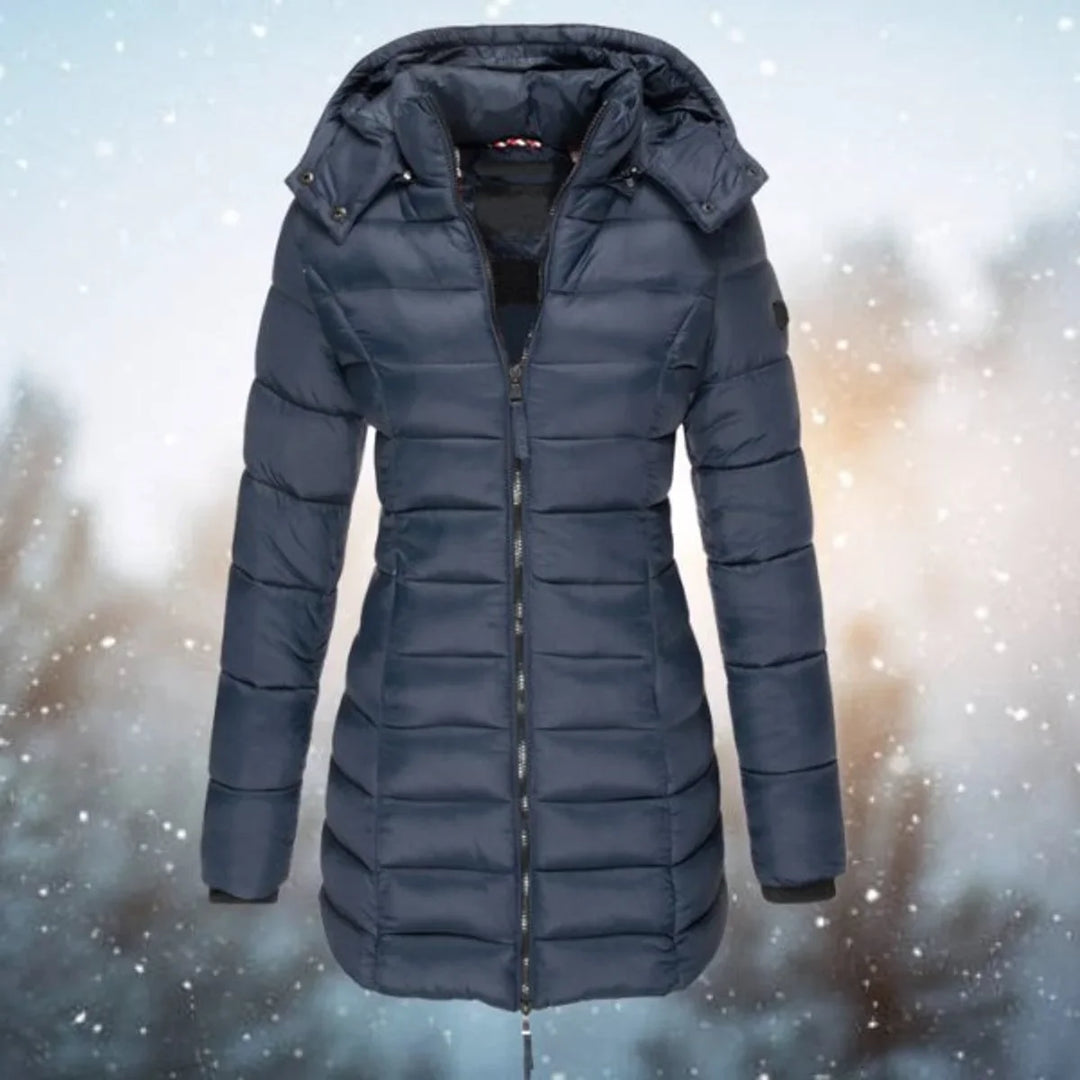 Women's Long Hooded Quilted Puffer Jacket