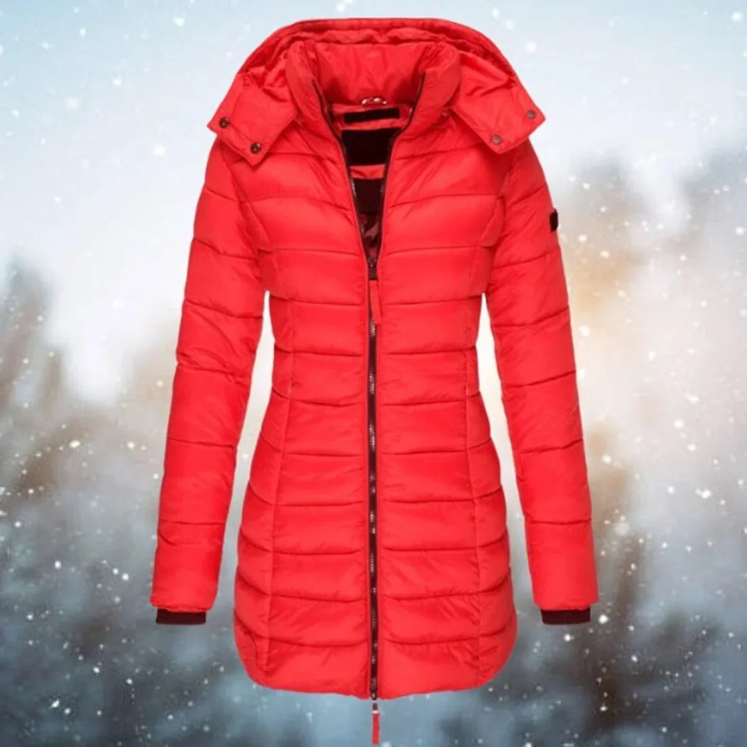 Women's Long Hooded Quilted Puffer Jacket
