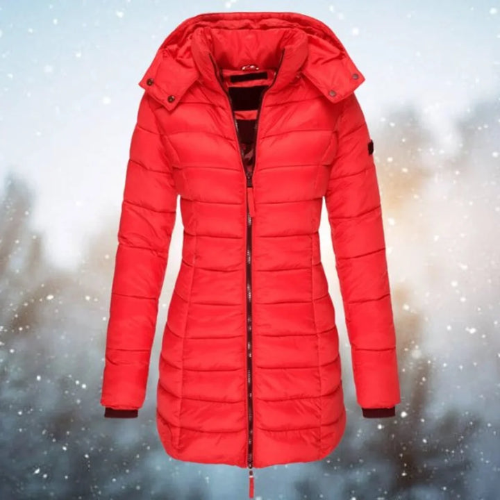Women's Long Hooded Quilted Puffer Jacket