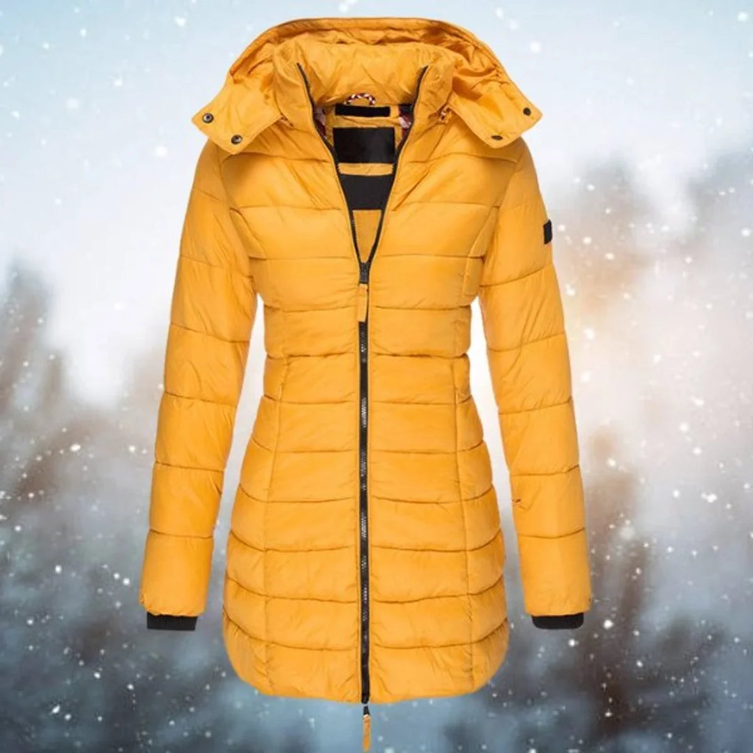 Women's Long Hooded Quilted Puffer Jacket