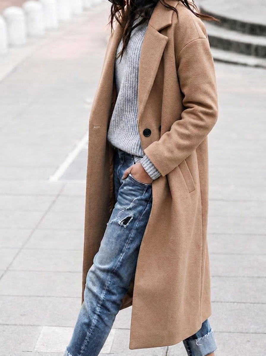 Women's Oversized Longline Wool-Look Coat