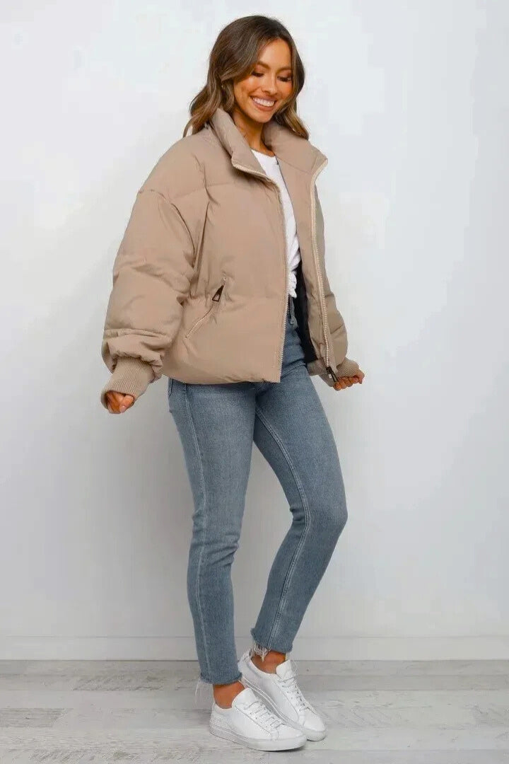 Women's Cropped Oversized Puffer Jacket