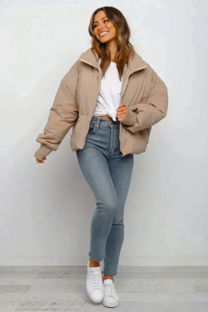 Women's Cropped Oversized Puffer Jacket