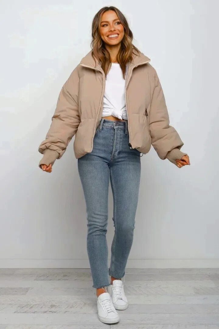 Women's Cropped Oversized Puffer Jacket