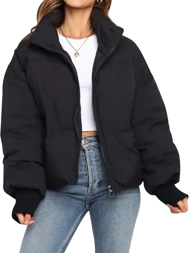 Women's Cropped Oversized Puffer Jacket