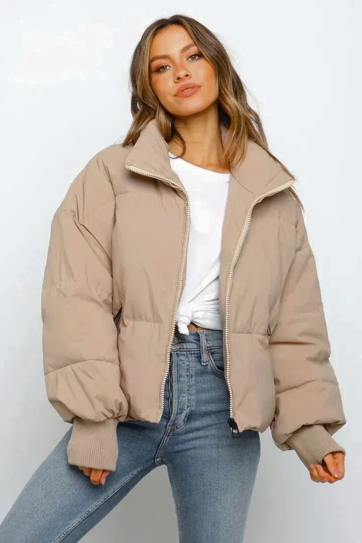 Women's Cropped Oversized Puffer Jacket