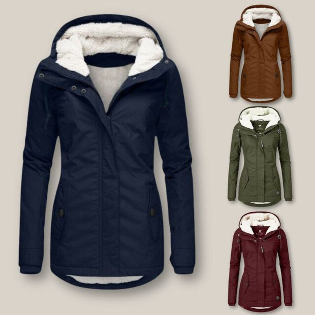 Women's Sherpa-Lined Hooded Quilted Jacket